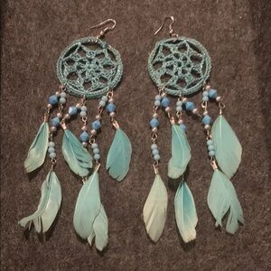 Vintage Turquoise Dreamcatcher Earrings
